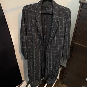 long plaid blazer